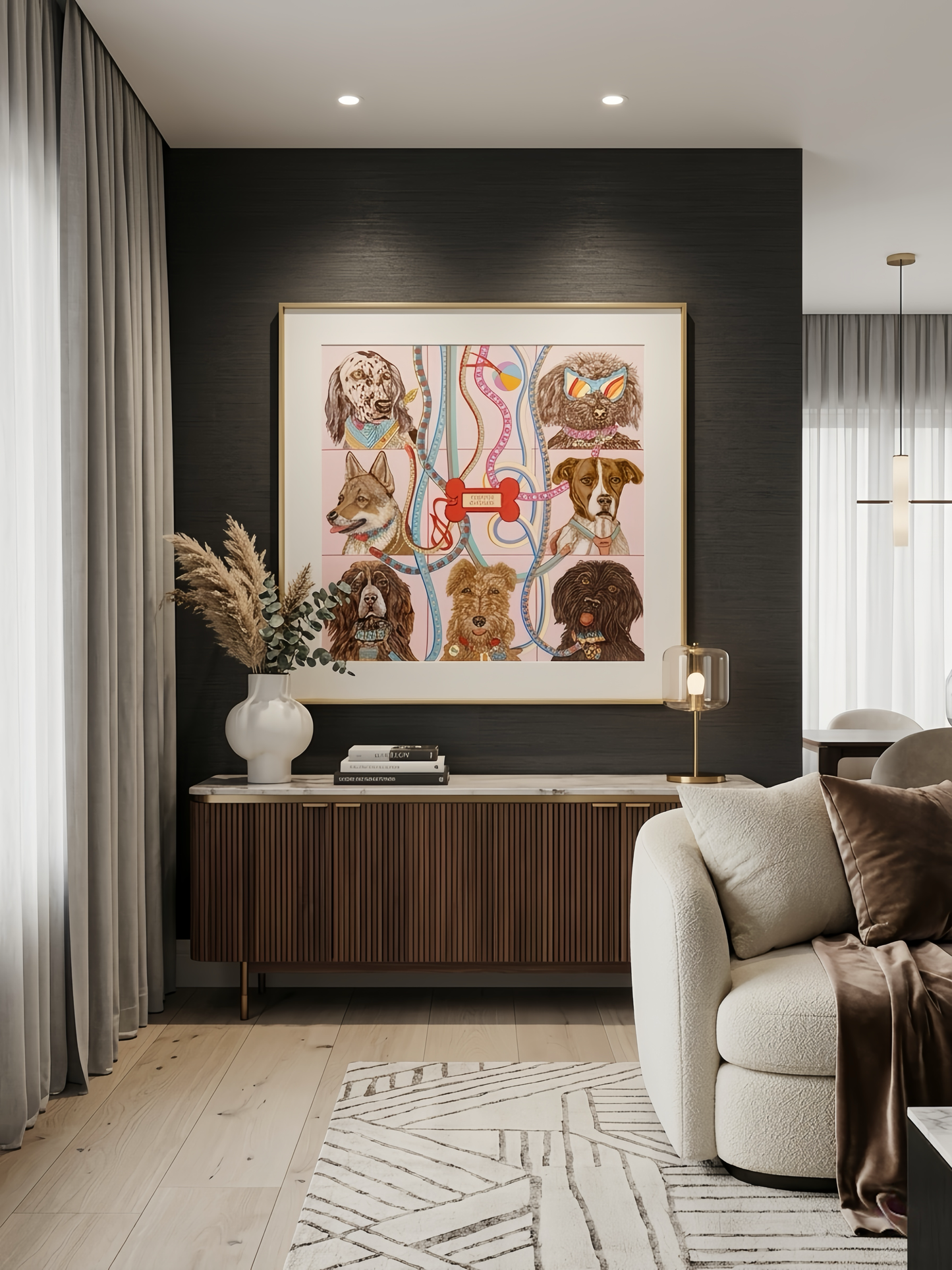 Silk Scarf Frame | Scarf Frame 70| Display Wall Frame for Scarf 70 |Frame an Hermes Scarf | Luxury Scarf Frame | Scarf Frame with Couture Patterned Matting in Gold