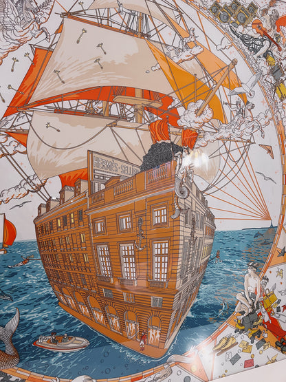 100 X 100 cm Signature Scarf Frame with Couture Pattern Matting - Wood (Monarch Walnut) - Elysian Frame