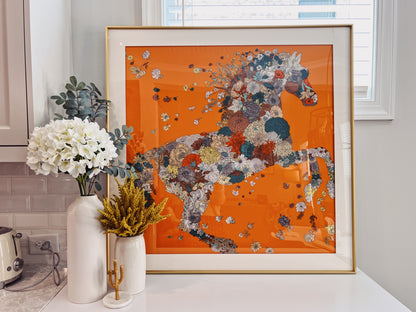 100 X 100 cm Signature Scarf Frame with Couture Pattern Matting - Light Gold (Soleil Royale) - Elysian Frame