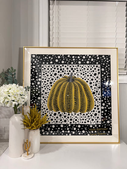 100 X 100 cm Signature Scarf Frame with Couture Pattern Matting - Light Gold (Soleil Royale) - Elysian Frame