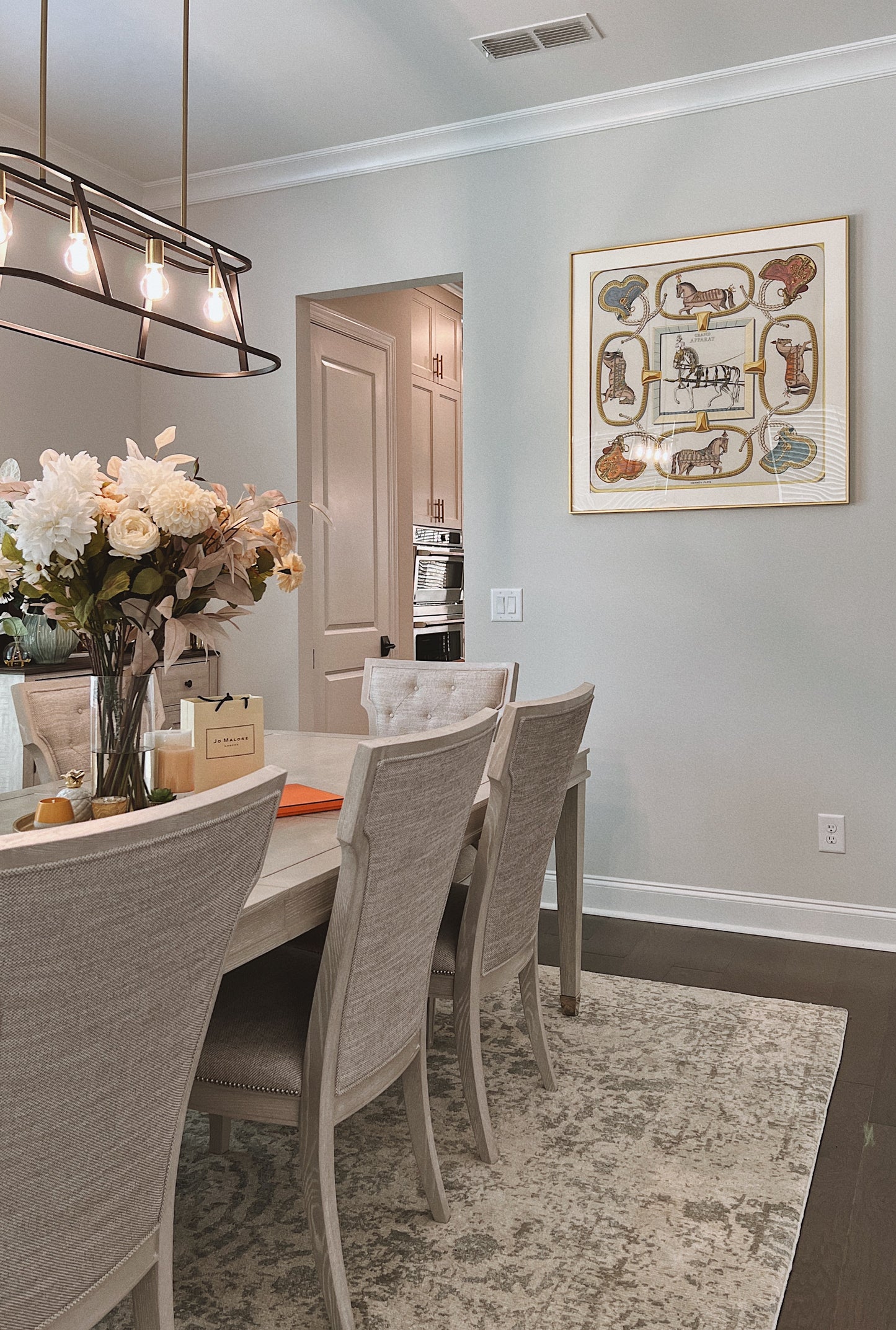 100 X 100 cm Signature Scarf Frame with Couture Pattern Matting - Light Gold (Soleil Royale) - Elysian Frame