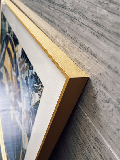 100 X 100 cm Signature Scarf Frame with Couture Pattern Matting - Light Gold (Soleil Royale)