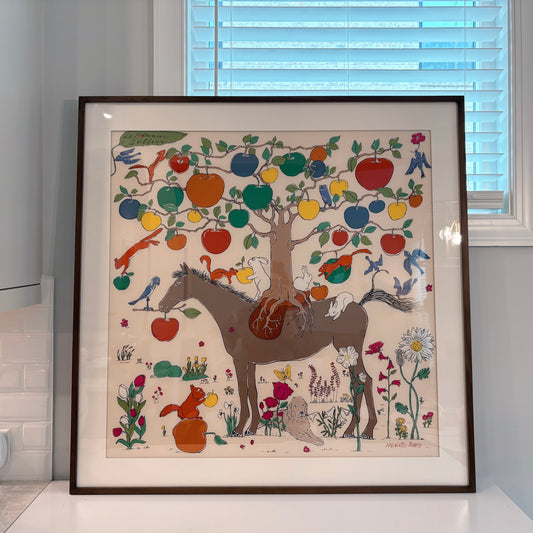 100 X 100 cm Signature Scarf Frame with Couture Pattern Matting - Wood (Monarch Walnut)