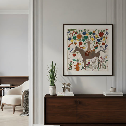 Silk Scarf Frame|Scarf Frame 90|Hermes Scarf Display Wall Frame for Scarf|Frame an Hermes Scarf|with Couture Patterned Matting in Dark Walnut (Monarch Walnut) - Elysian Frame