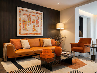 Silk Scarf Frame|Scarf Frame 90|Hermes Scarf Display Wall Frame for Scarf| Frame an Hermes Scarf with Couture Patterned Matting in Matte Black - Elysian Frame