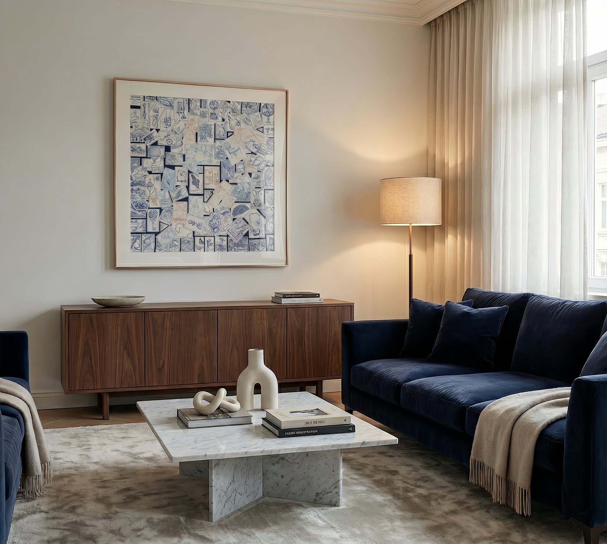 Silk Scarf Frame|Scarf Frame 90|Hermes Scarf Display Wall Frame for Scarf| Frame an Hermes Scarf|with Couture Patterned Matting in Purple Gold (Aurum Amethyste) - Elysian Frame