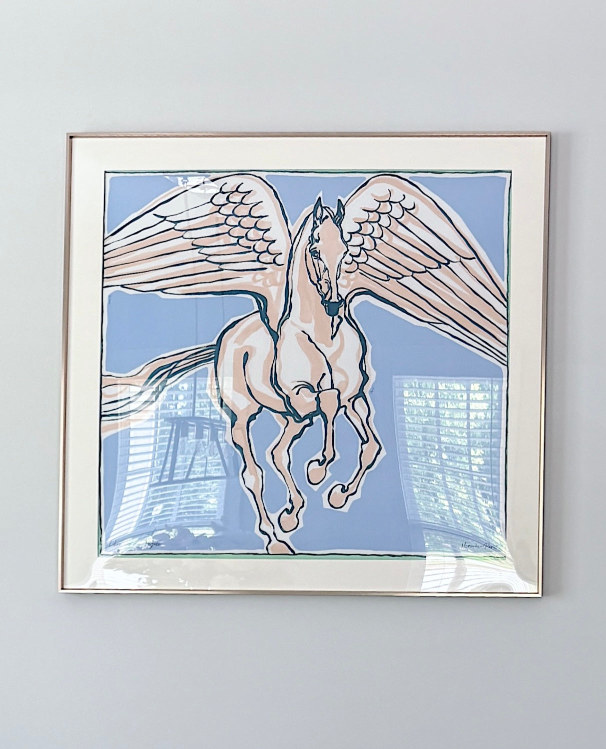 100 X 100 cm Signature Scarf Frame with Couture Pattern Matting - Purple Gold (Aurum Amethyste)