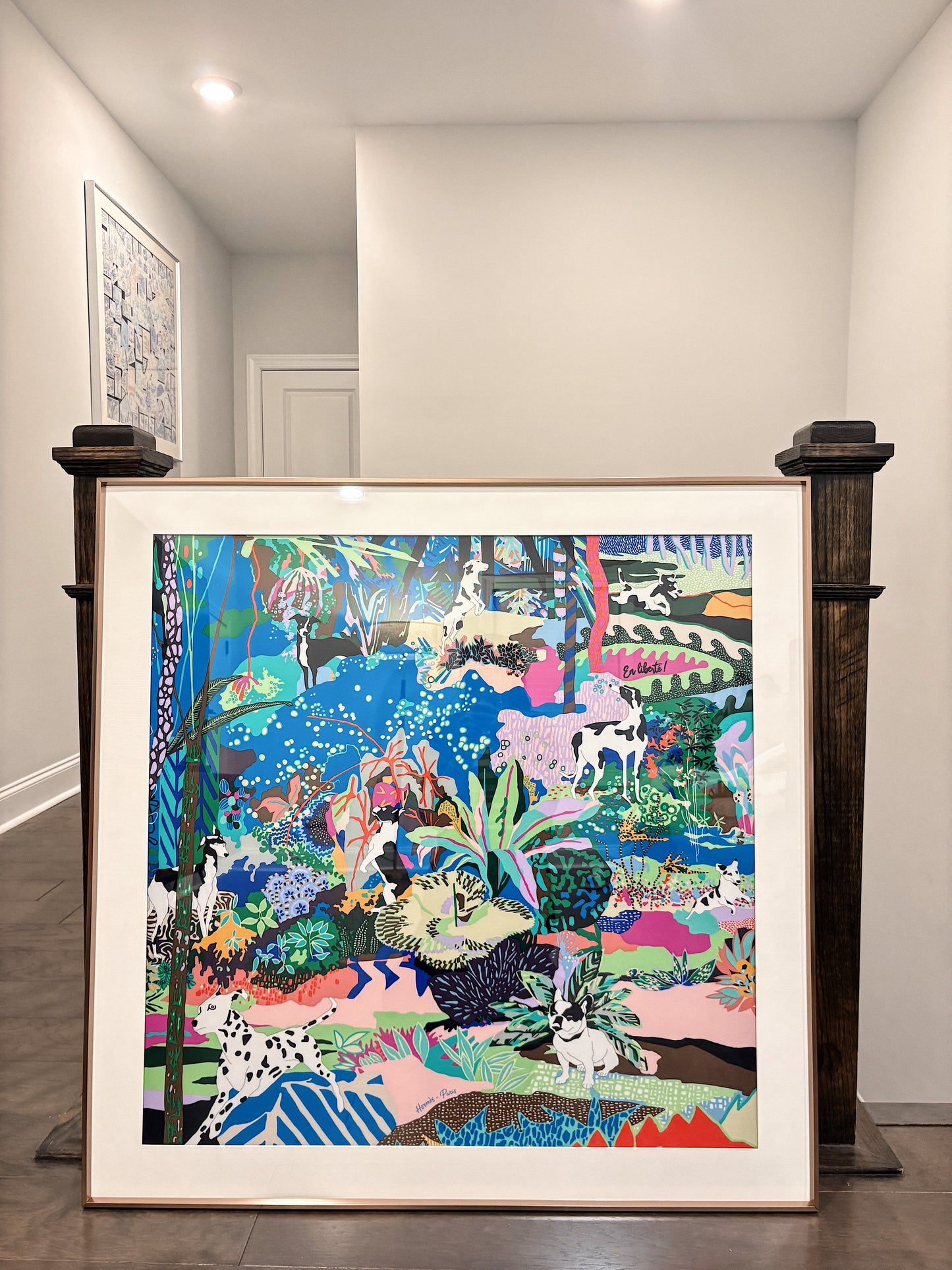 Silk Scarf Frame | Scarf Frame 90 | Display Wall Frame for Scarf 90 | Frame an Hermes Scarf | Luxury Scarf Frame | Scarf Frame with Couture Patterned Matting in Purple Gold (Aurum Amethyste) - Elysian Frame