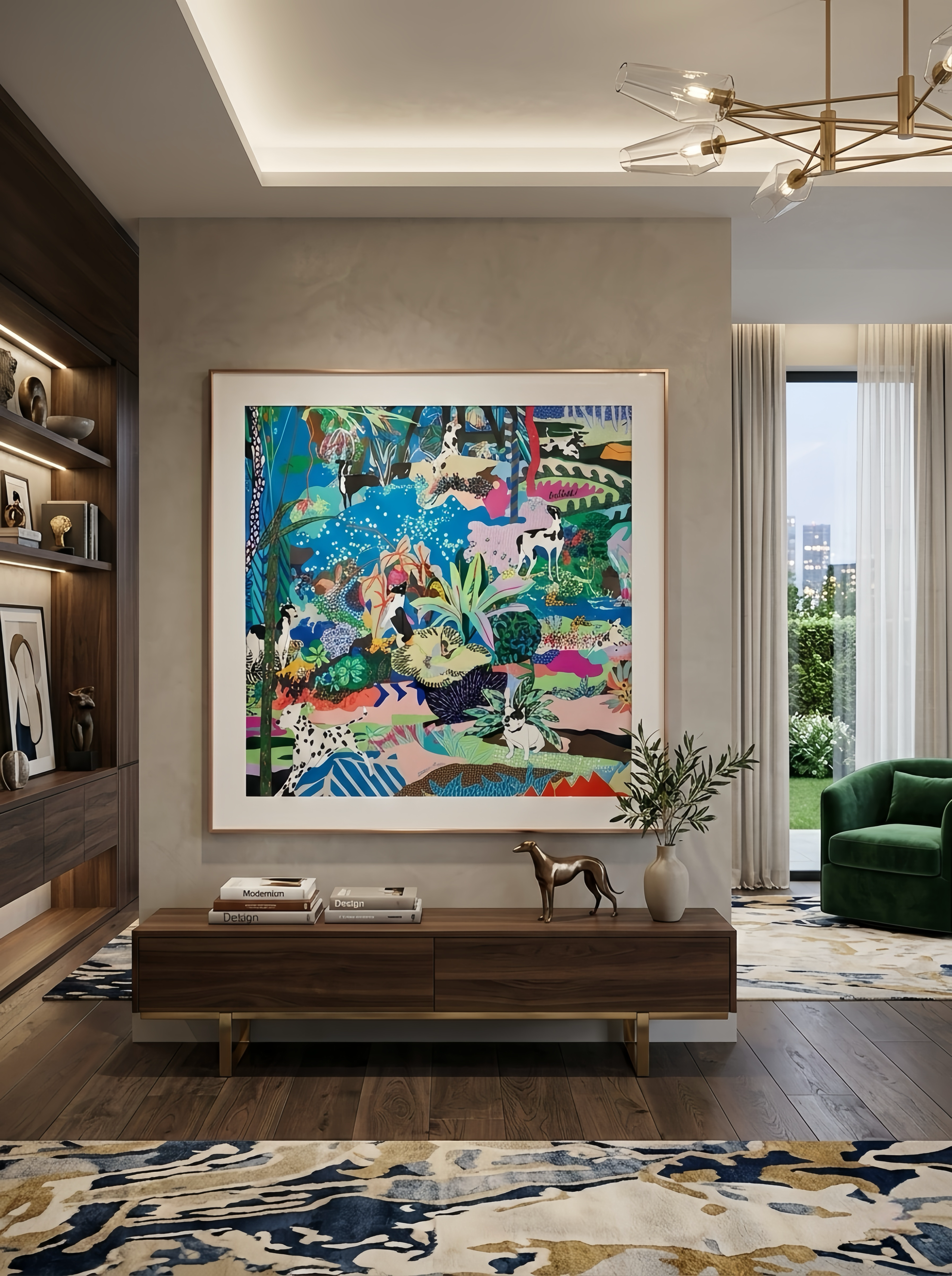 Silk Scarf Frame | Scarf Frame 90 | Display Wall Frame for Scarf 90 | Frame an Hermes Scarf | Luxury Scarf Frame | Scarf Frame with Couture Patterned Matting in Purple Gold (Aurum Amethyste) - Elysian Frame