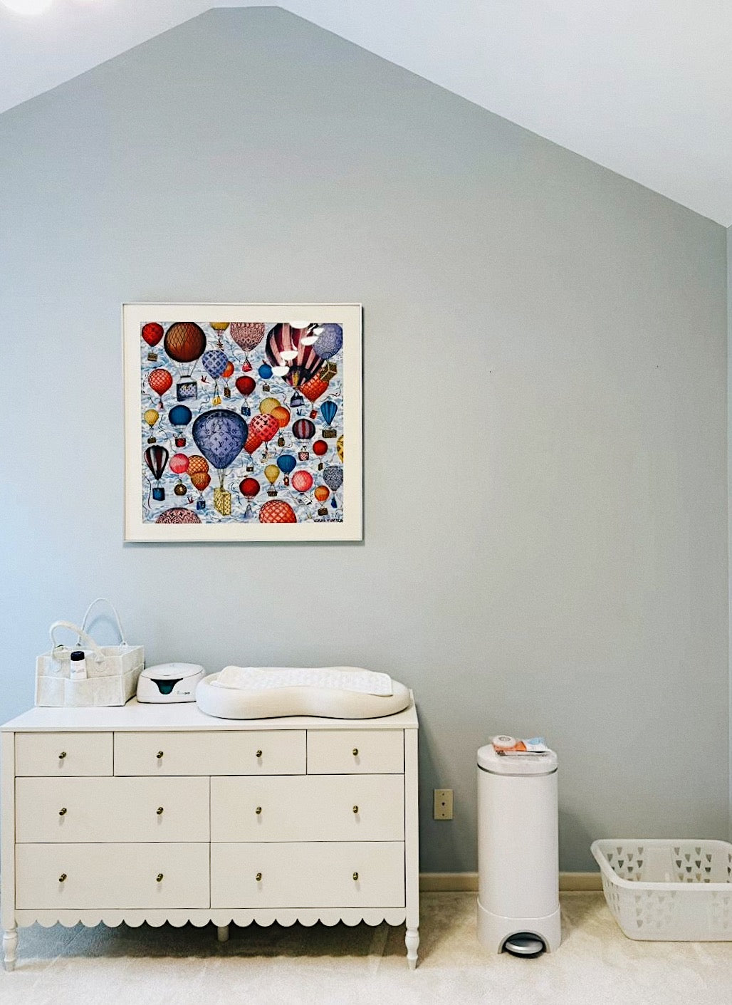 100 X 100 cm Signature Scarf Frame with Couture Pattern Matting - Sliver (Argent Lumiere) - Elysian Frame